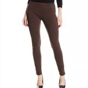 Sanctuary Brown & Black Checkered Leggings Stretchy Pants  Sz XL